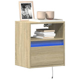 TV Wall Cabinets with LED Lights 2 pcs Sonoma Oak 41x31x45 cm 852318
