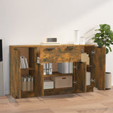 Sideboards 3 pcs Smoked Oak Engineered Wood 3115833