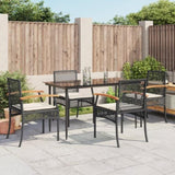 Garden Dining Set Black and Cream White 3213598