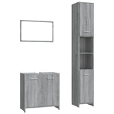 3 Piece Bathroom Furniture Set Grey Sonoma Engineered Wood 3152717