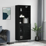 Highboard Black 69.5x34x180 cm Engineered Wood 3189502