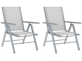 Set of Two Aluminium Folding Chairs - Light Grey T3398P327945