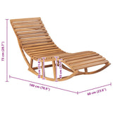 Sun Lounger Natural wood 49390