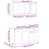 ZNTS 4 Piece Kitchen Cabinet Set Sonoma Oak Engineered Wood 3307657