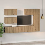TV Cabinet Set Wall-mounted 6 pcs Artisan Oak Engineered Wood 3393266
