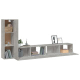3 Piece TV Cabinet Set Concrete Grey Engineered Wood 3114321
