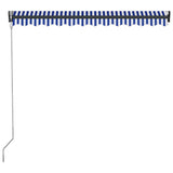 Manual Retractable Awning with LED 350x250 cm Blue and White 3051268