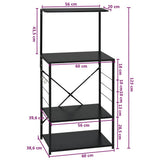 Microwave Cabinet Black 60x39.6x123 cm Engineered Wood 288238