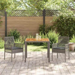 Garden Dining Set 3 pcs Grey Poly rattan 3334909