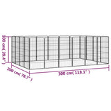 20-Panel Dog Playpen Black 50x100 cm Powder-coated Steel 3115961