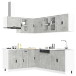 ZNTS 11 Piece Kitchen Cabinet Set Porto Concrete Grey Engineered Wood 3314905