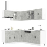 11 Piece Kitchen Cabinet Set Porto Concrete Grey Engineered Wood 3314905