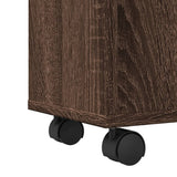 Narrow Bathroom Cabinet with Wheels Brown Oak Engineered Wood 855238