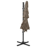 Garden Parasol Taupe Polyester, Powder-coated Aluminium Large 313823
