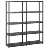 Storage Shelf 5-Tier Black 142x38x170 cm Plastic 3059852