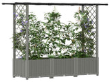 Raised Bed with Trellis and Roof Light Grey 162.5 x 40 x 136 cm 42032591