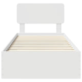 Bed Frame with Headboard White 90 x 200 cm Engineered Wood 3412418