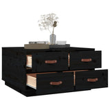 Coffee Table Black 80x80x45 cm Solid Wood Pine 821521