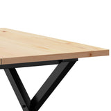 Coffee Table X-Frame 60x60x40 cm Solid Wood Pine and Steel 3282682