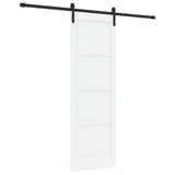 Sliding Door 73.5 x 211 cm Engineered Wood White and Black 3449976