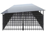 Outdoor Dog Kennel with Roof Steel 18.77 m 3124597