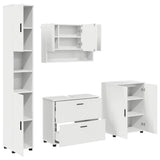 Bathroom Furniture Set 4 pcs White Engineered Wood and Metal 3393083