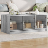 Coffee Table with Glass Doors Grey Sonoma 102x50x42 cm 836418