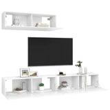 ZNTS TV Cabinets 3 pcs White Engineered Wood 3078703