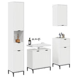 Bathroom Furniture Set High Gloss White Engineered wood, Metal 3393117