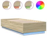 Bed Frame with LED without Mattress Sonoma Oak 100x200 cm 3209627