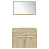 4 Piece Bathroom Furniture Set Sonoma Oak Engineered Wood 3324999