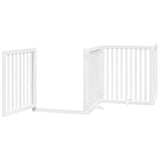 Dog Gate with Door Foldable 10 Panels White 800 cm Poplar Wood 3155679