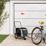 Pet Bike Trailer Grey and Black Oxford Fabric and Iron 93895