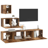 TV Cabinet Set Wall-mounted 4 pcs Old Wood Engineered Wood 3393435