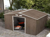 Outsunny 9 x 6ft Steel Garden Shed, Outdoor Storage Tool House with Vents, Foundation and Lockable T3398P314085