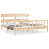 Bed Frame without Mattress Super King Size Solid Wood Pine 3193286