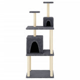 Cat Tree with Sisal Scratching Posts Dark Grey 167 cm 172069