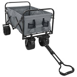 Folding Wagon Grey 89 x 63 x 96 cm Steel and Polyester Oxford 42020658