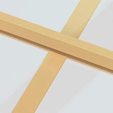 Interior Door Slim Golden 76x201.5 cm Tempered Glass and Aluminium 155140