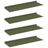 Floating Shelf 4 pcs Olive Green 60 x 18 x 2.5 cm Steel 8004029