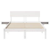 Bed Frame with Headboard White 120 x 200 cm Solid Pine Wood 873449