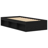 Bed Frame without Mattress Black Oak 90x200 cm Engineered Wood 3329329