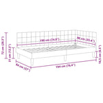 Corner Bed Frame with Headboard Light grey 90 x 190 cm Velvet 42016418