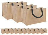 Jute Handbags 50 pcs Natural and Black 26 x 22 x 14 cm 42012280