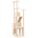 Cat Tree with Sisal Scratching Posts Cream 190 cm 171648