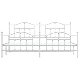 Metal Bed Frame without Mattress with Footboard White 193x203cm 353512