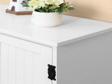 Accent Floor Storage Cabinet Kitchen Cupboard with Adjustable Shelves and 2 Lower Doors, White T3398P341252