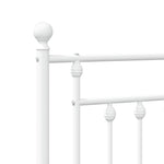 ZNTS Metal Bed Frame without Mattress with Headboard White 150x200cm 353588