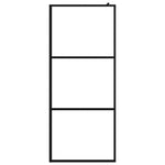 Walk-in Shower Wall with Clear ESG Glass Black 80x195 cm 149148