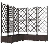 Garden Planter 5 pcs Brown 120 x 120 x 125.5 cm PP 42002819